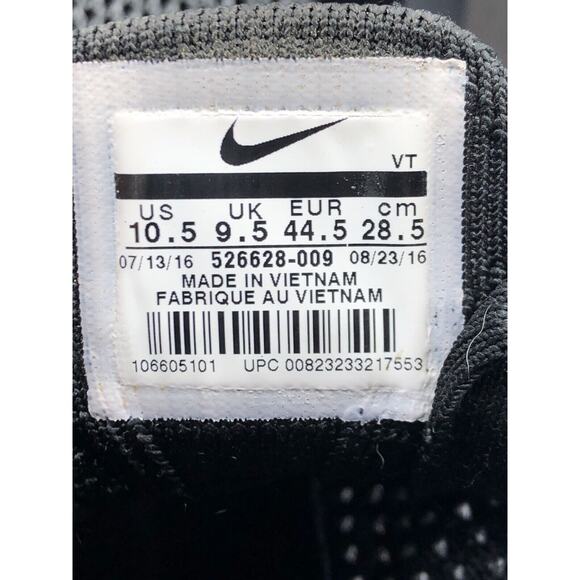 Nike Flyknit Racer Men's Size 10.5 Running Shoes Black 526628-009 - Picture 13 of 13